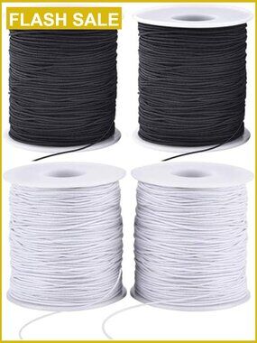 4 Rolls 1mm Stretchy Elastic String for Bracelet Jewelry Making Beading Cord (2